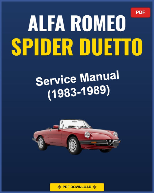 Alfa Romeo Spider Duetto 1983-1989 Service Repair Workshop Manual | 1983 1984 1985 1