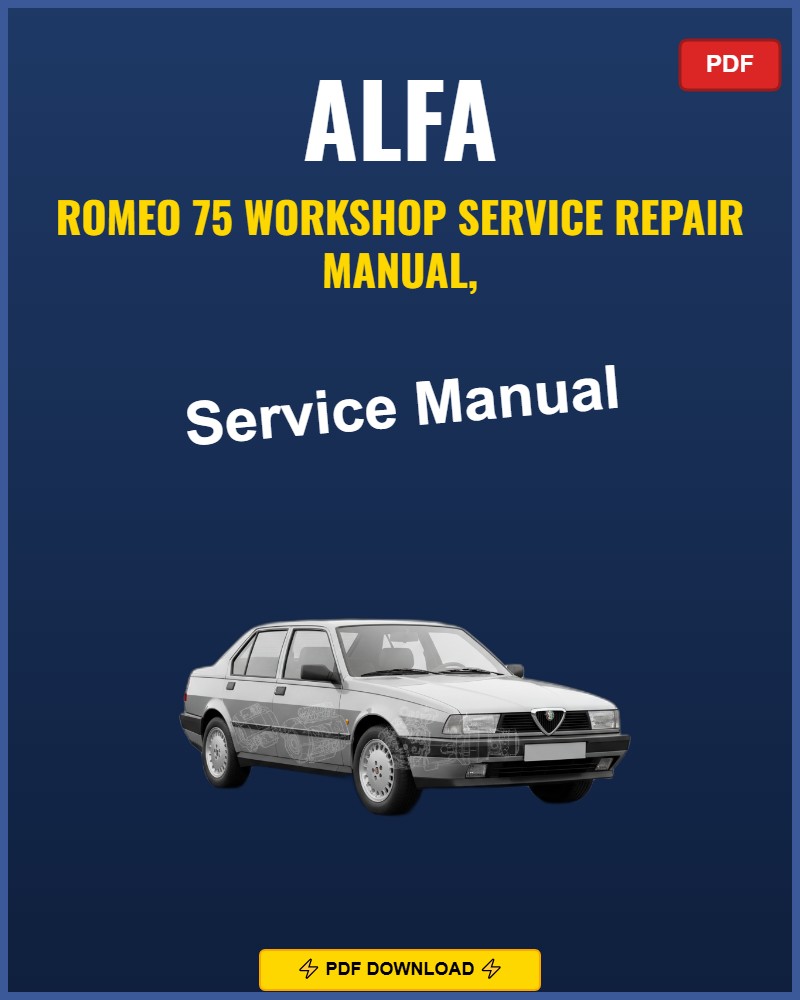 Alfa Romeo 75 1985-1992 Service Repair Workshop Manual | 1985 1986 1987 1988 1989
