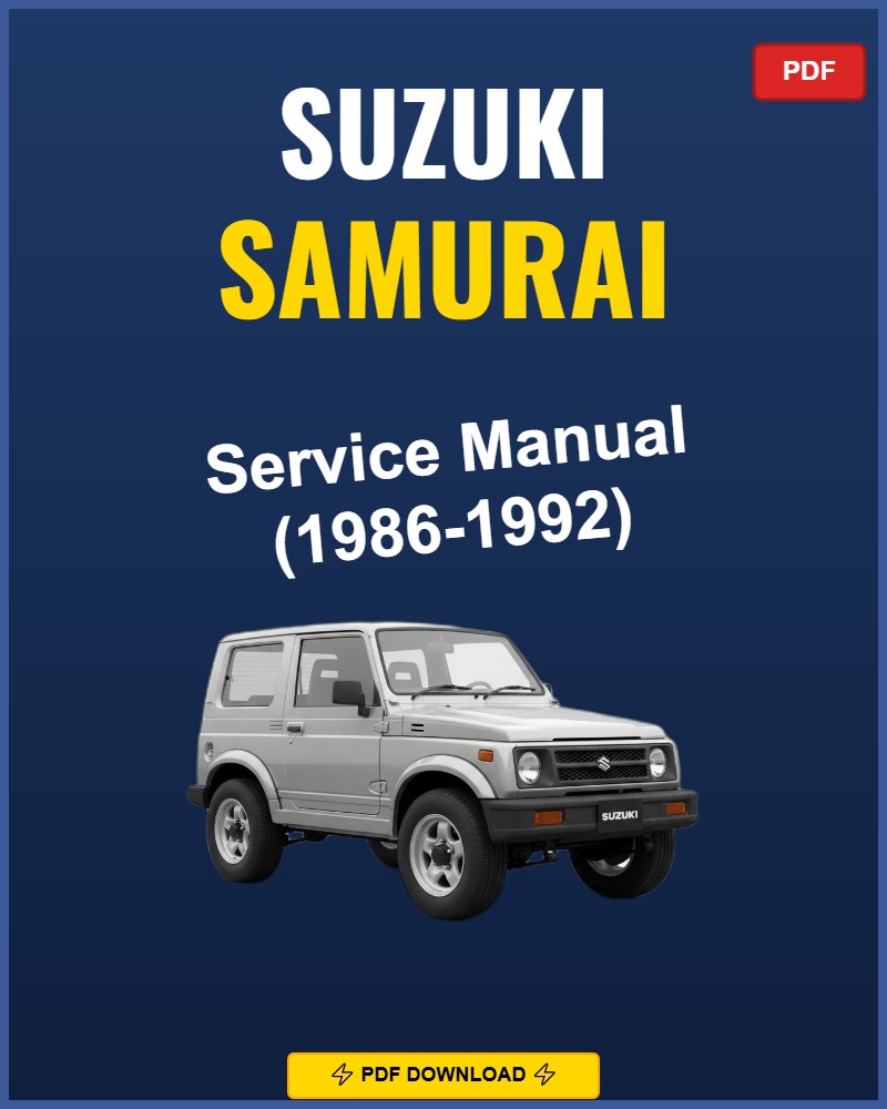 Suzuki Samurai 1986-1992 Service Repair Workshop Manual | 1986 1987 1988 1989 1990