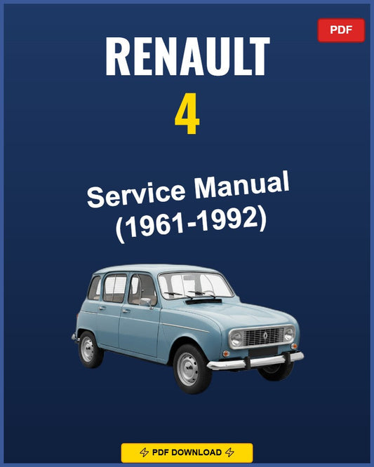 Renault 4 1961-1992 Service Repair Workshop Manual | 1961 1962 1992