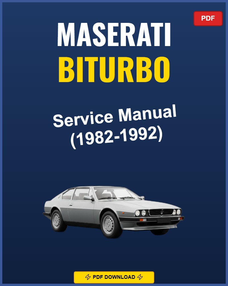 Maserati Biturbo 1982-1992 Service Repair Workshop Manual | 1982 1983 1984 1985 1986
