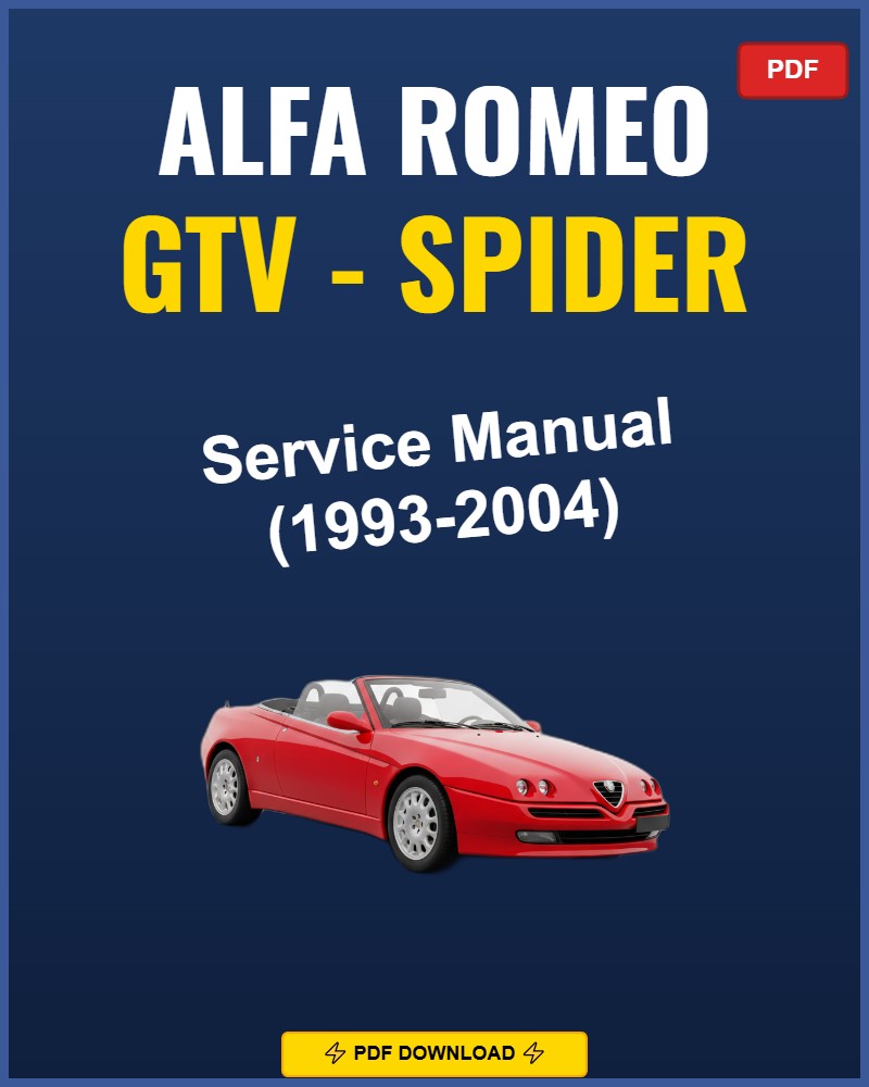 Alfa Romeo GTV Spider 1993-2004 Service Repair Workshop Manual | 1993 1994 1995 1996