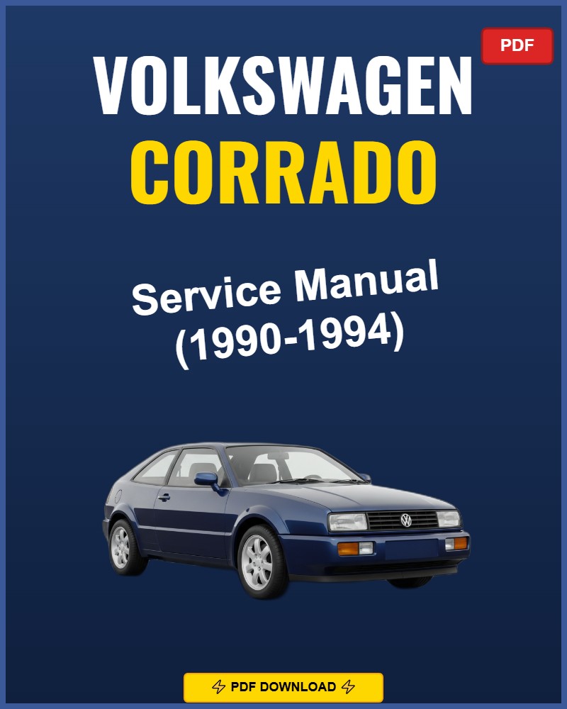 Volkswagen Corrado 1990-1994 Service Repair Workshop Manual | 1990 1991 1992 1993