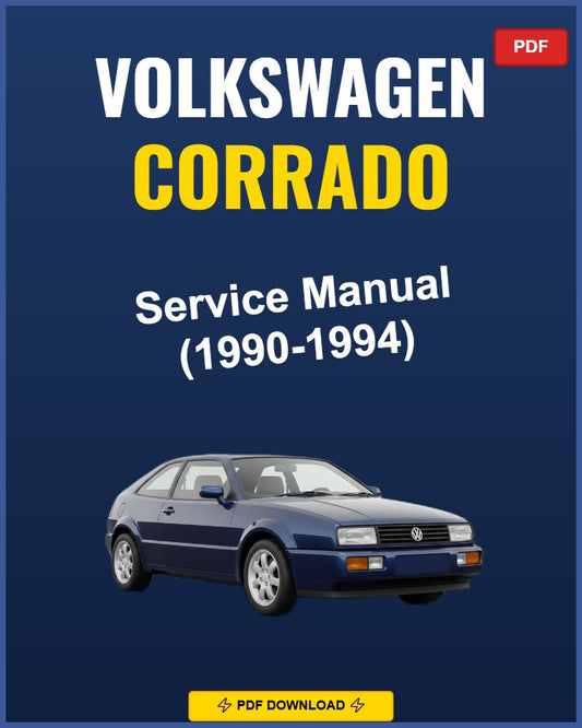 Volkswagen Corrado 1990-1994 Service Repair Workshop Manual | 1990 1991 1992 1993