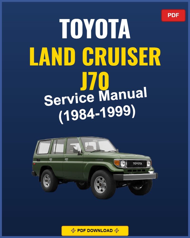 Toyota Land Cruiser J70 1984-1999 Service Repair Workshop Manual | 1984 1985 1986