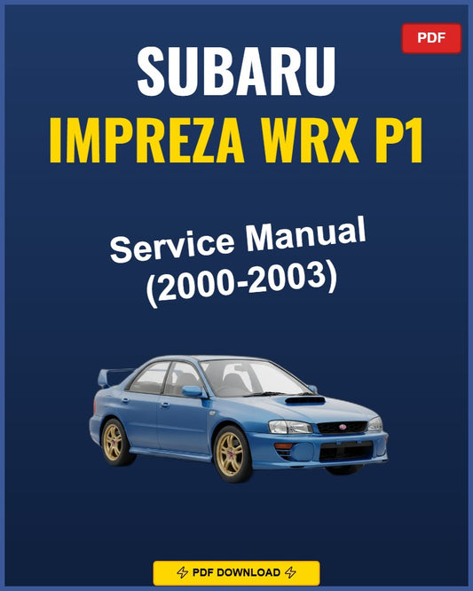 Subaru Impreza Wrx P1 2000 Service Repair Workshop Manual | 2000