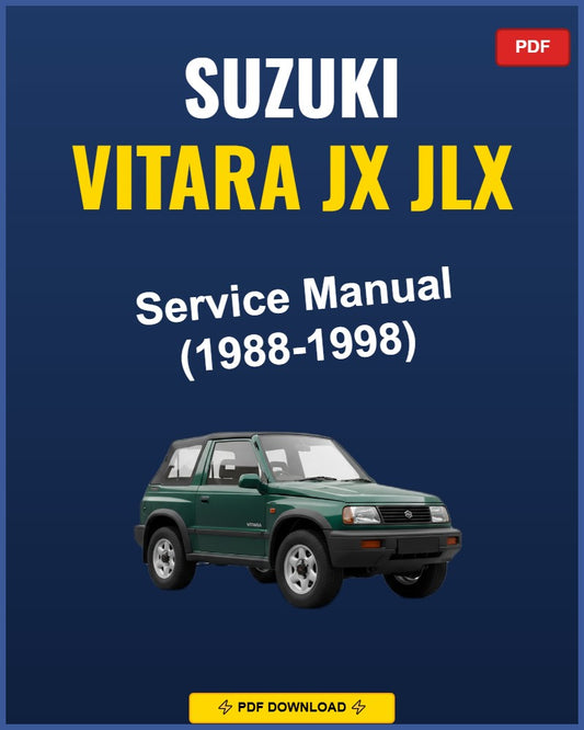 Suzuki Vitara Jx Jlx 1988-1998 Service Repair Workshop Manual | 1988 1989 1990