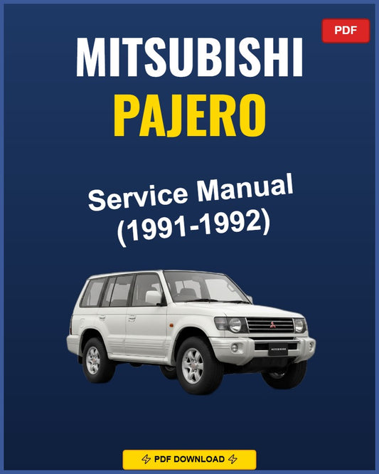 Mitsubishi Pajero 1991-1992 Service Repair Workshop Manual | 1991 1992