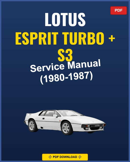 Lotus Esprit Turbo 1980-1987 Service Repair Workshop Manual | 1980 1981 1982 1983